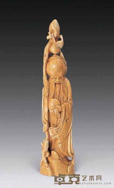 清 象牙雕寿星 高22.8cm